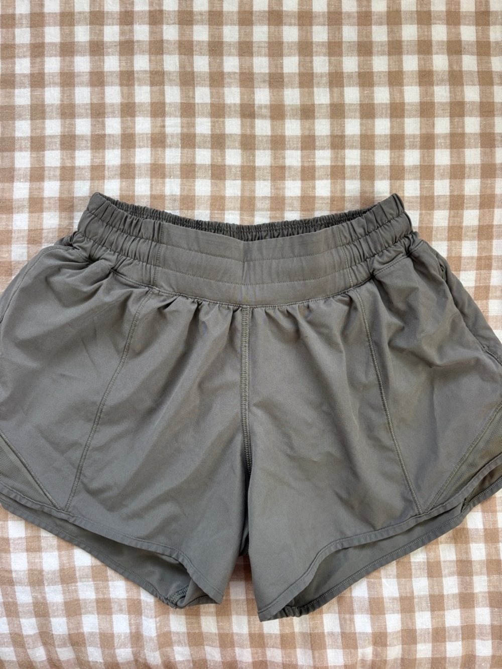 Lululemon Hotty Hot Olive Green Low Rise Running Shorts